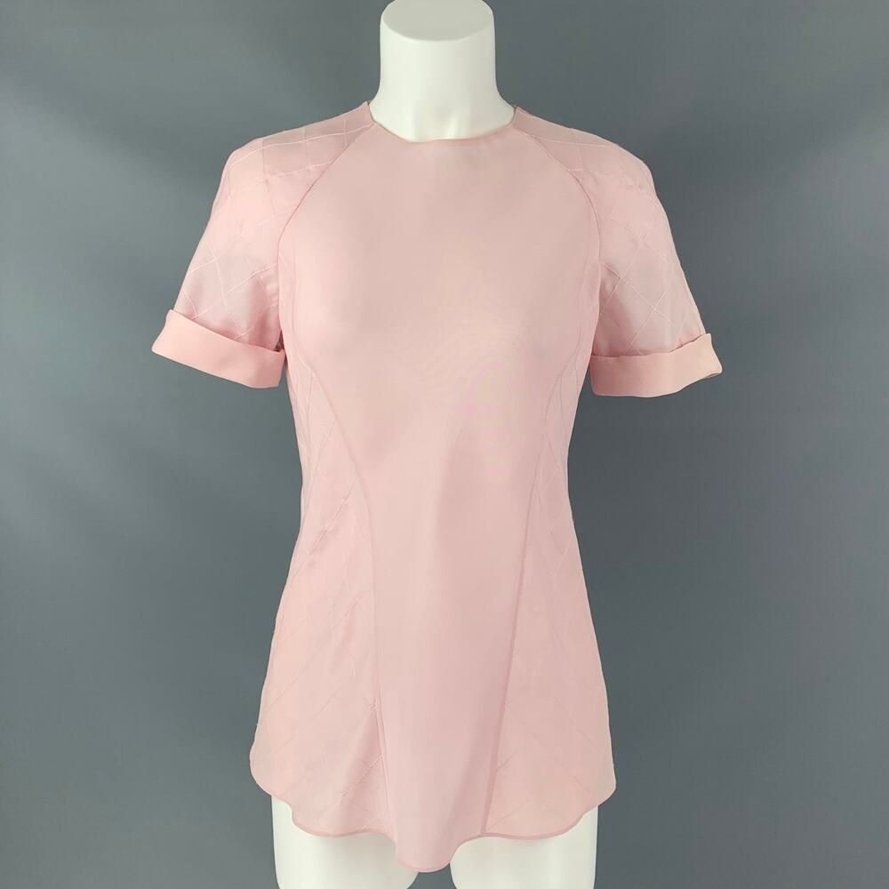 NONOO Size 6 Light Pink Quilted Stitch Blouse